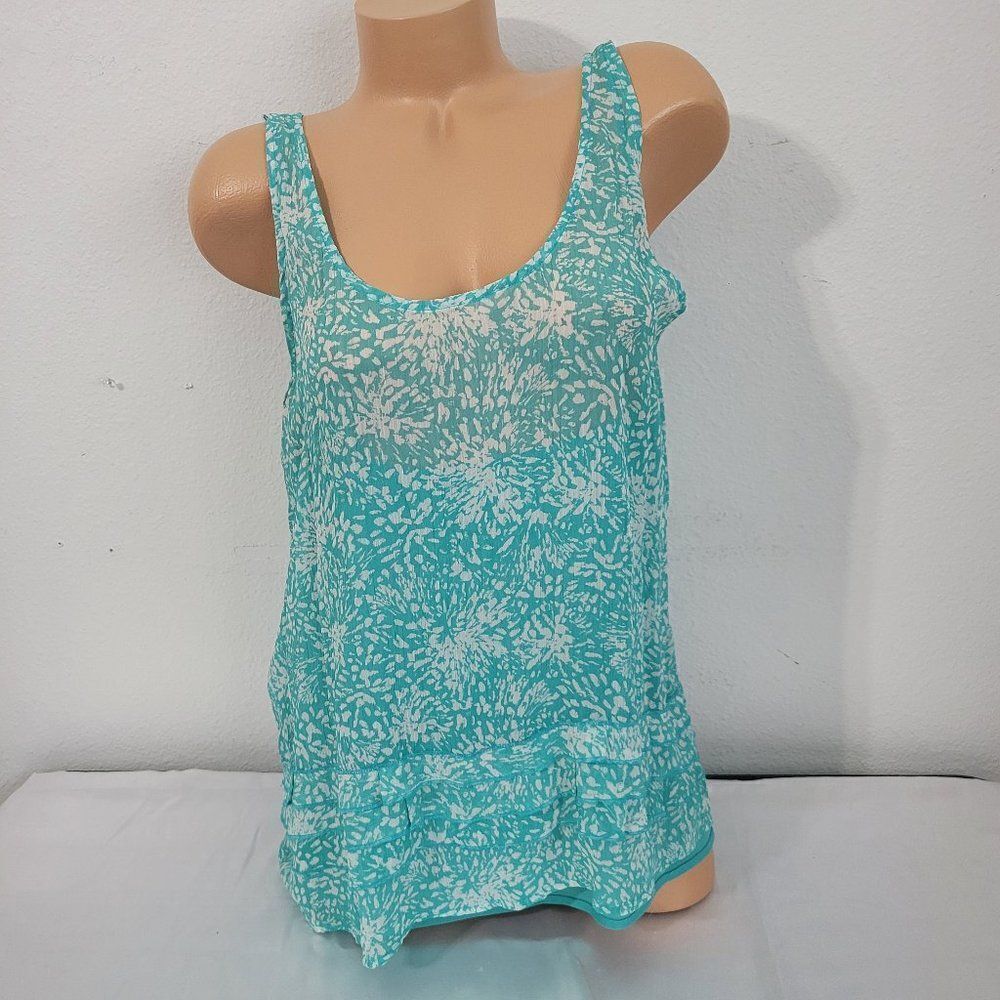 1499 OLD NAVY Aqua Blouse Lined Size Large